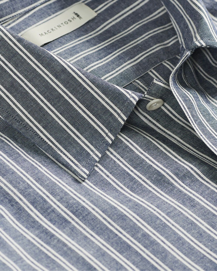 Heren | Overhemden | Mackintosh | Military Shirt Blue White
