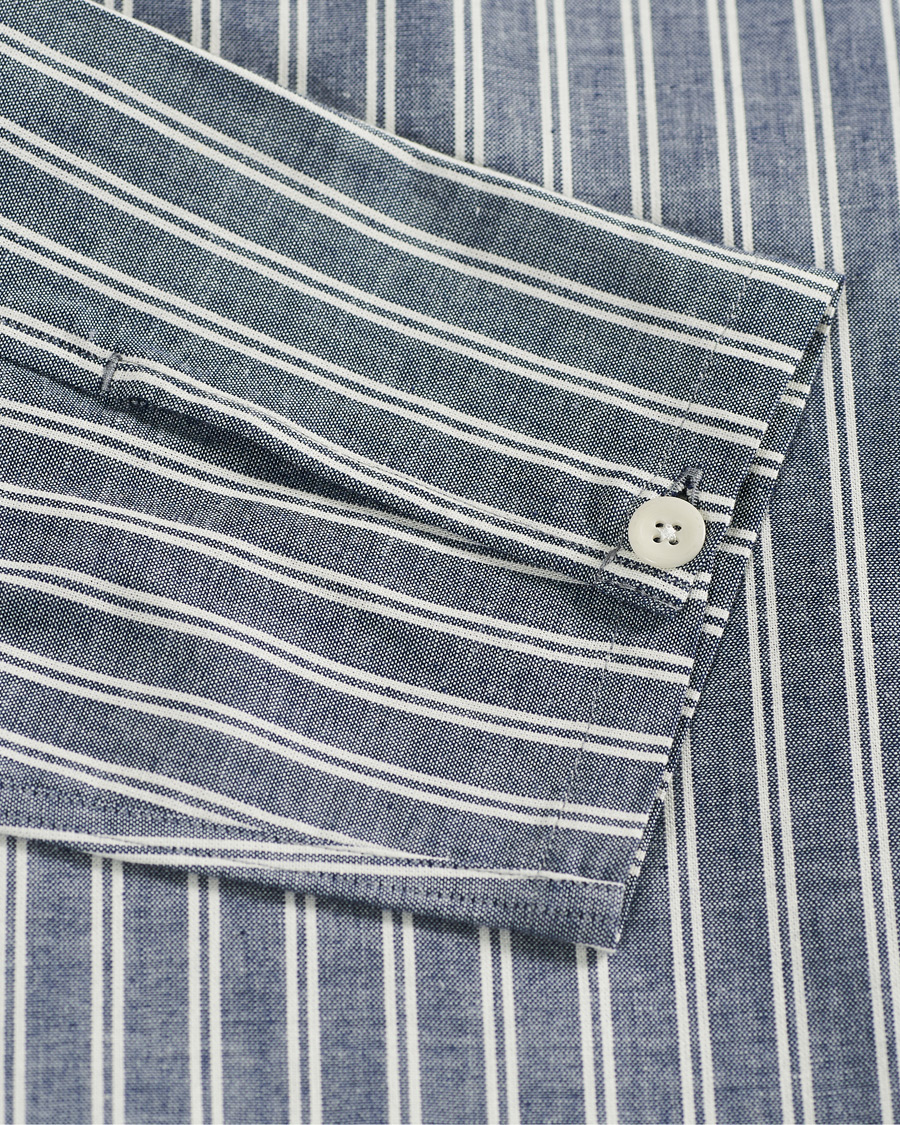 Heren | Overhemden | Mackintosh | Military Shirt Blue White