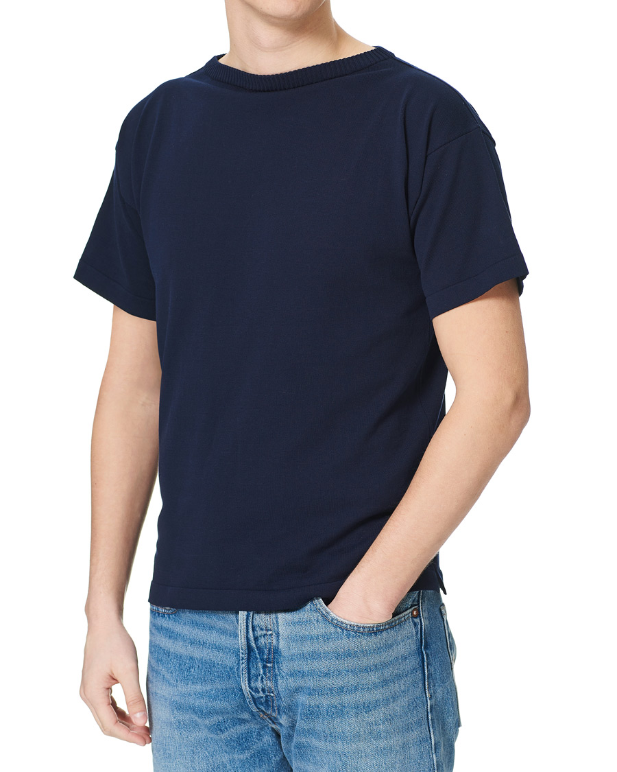 Heren | T-shirts | Andersen-Andersen | Boatsman Short Sleeve Tee Royal Blue