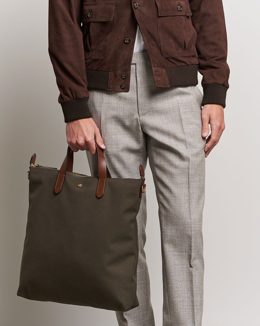 Heren | Business & Beyond | Mismo | M/S Canvas Shopper Army/Cuoio