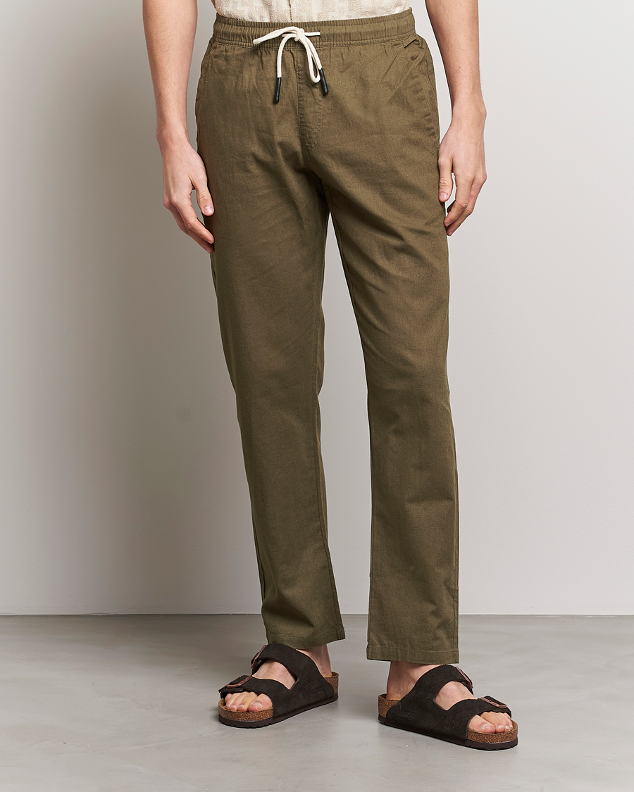 Heren |  | OAS | Linen Long Pants Army