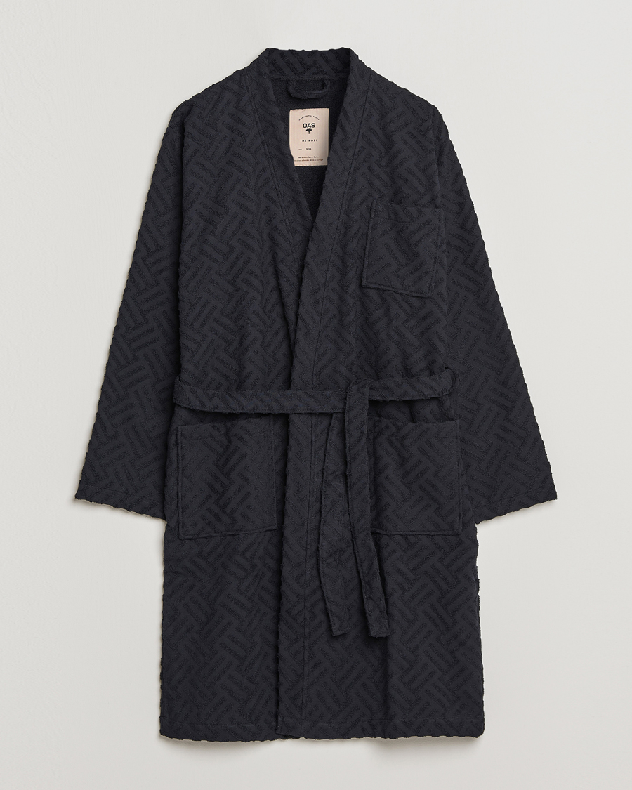 Heren | Pyjama's en gewaden | OAS | Terry Robe Black Crossroad