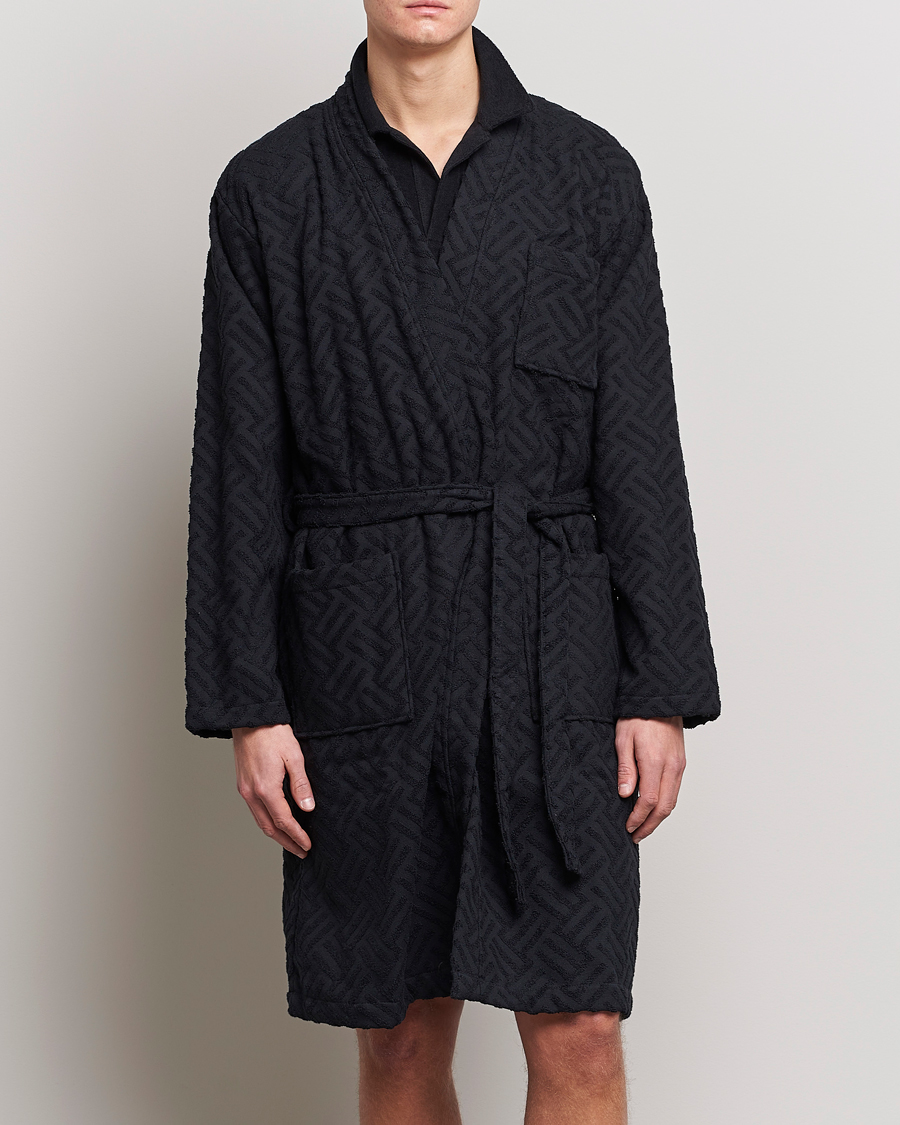 Heren | Badjassen | OAS | Terry Robe Black Crossroad