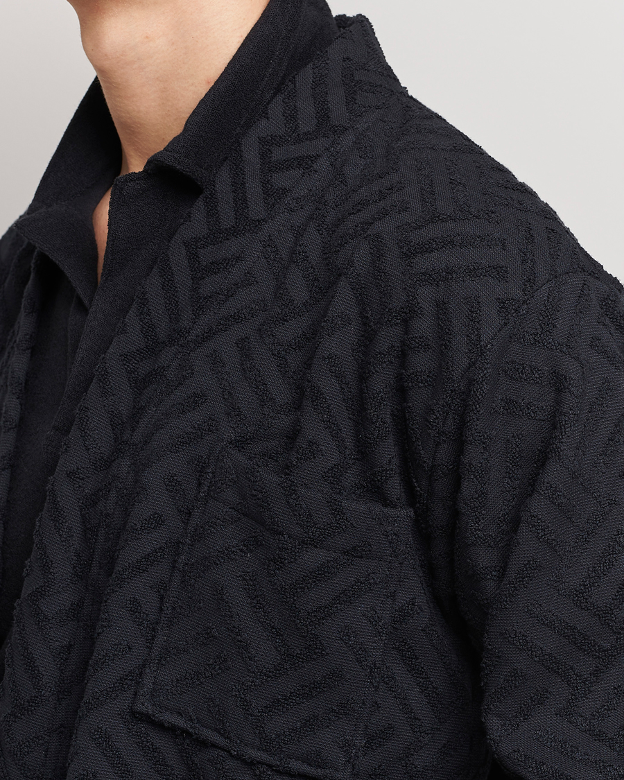 Heren | Pyjama's en gewaden | OAS | Terry Robe Black Crossroad