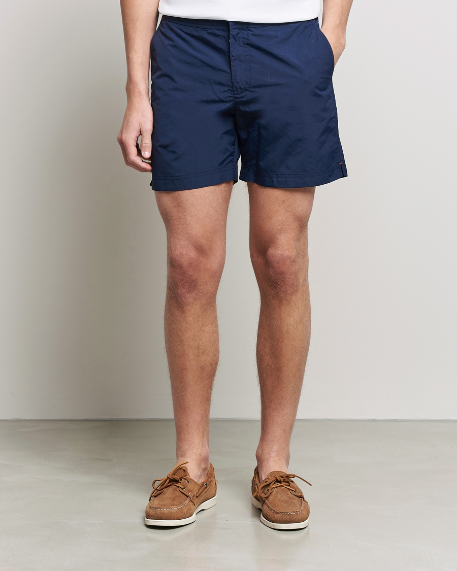 Heren | Best of British | Orlebar Brown | Bulldog II Medium Length Swim Shorts Navy