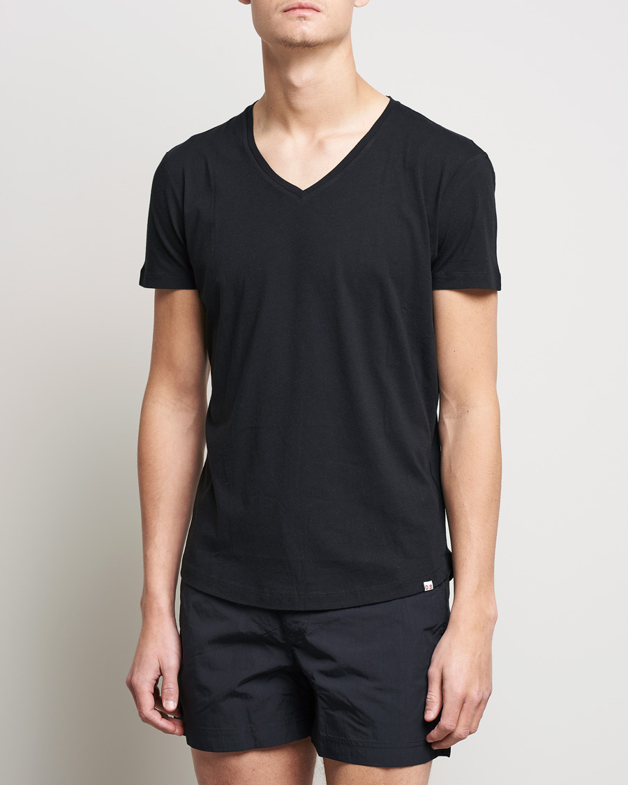Heren | Zwarte T-shirts | Orlebar Brown | OB V-Neck Tee Black