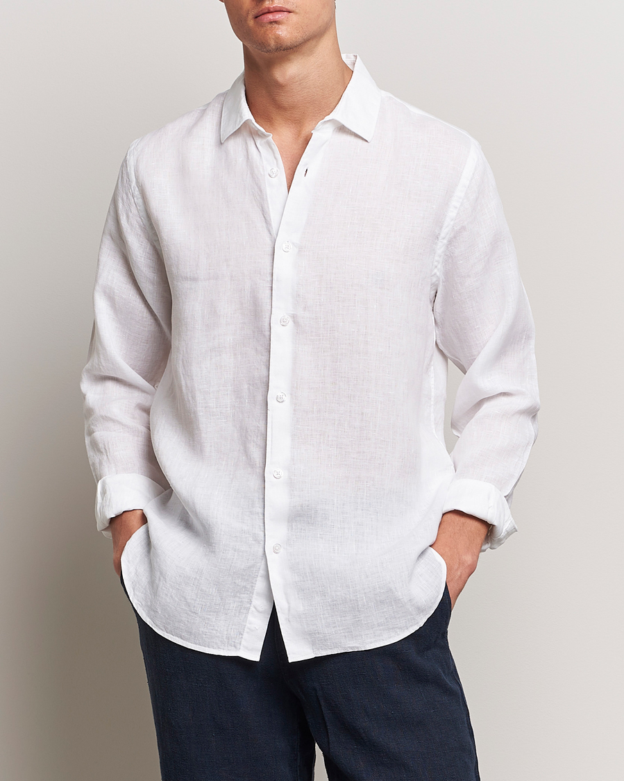 Heren | Overhemden | Orlebar Brown | Giles Linen CLS Shirt White