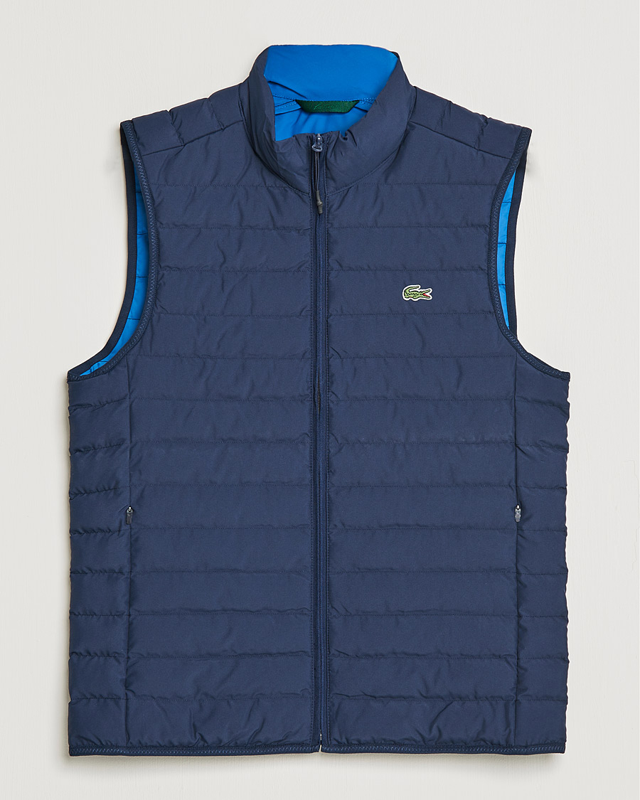Heren | Gilets | Lacoste | Lightweight Water-Resistant Quilted Zip Vest Navy Blue