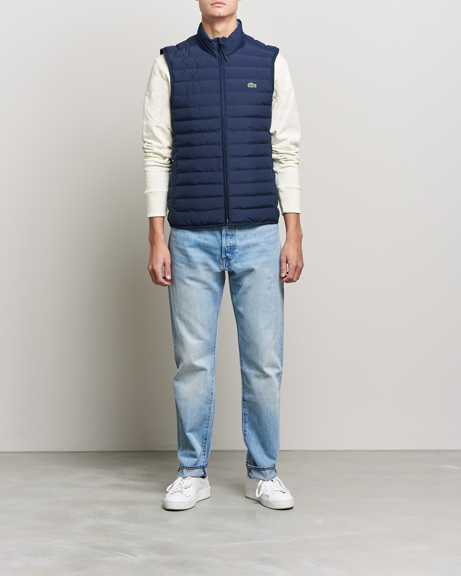 Heren | Gilets | Lacoste | Lightweight Water-Resistant Quilted Zip Vest Navy Blue