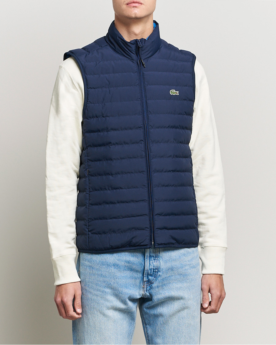 Heren | Gilets | Lacoste | Lightweight Water-Resistant Quilted Zip Vest Navy Blue