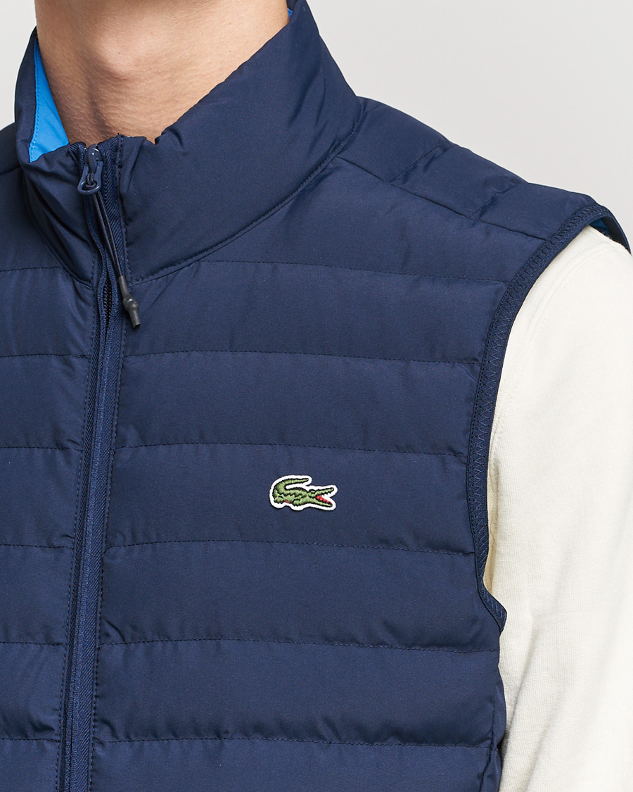 Heren | Gilets | Lacoste | Lightweight Water-Resistant Quilted Zip Vest Navy Blue