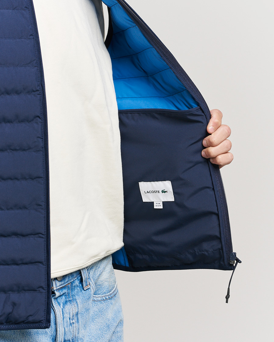 Heren | Gilets | Lacoste | Lightweight Water-Resistant Quilted Zip Vest Navy Blue