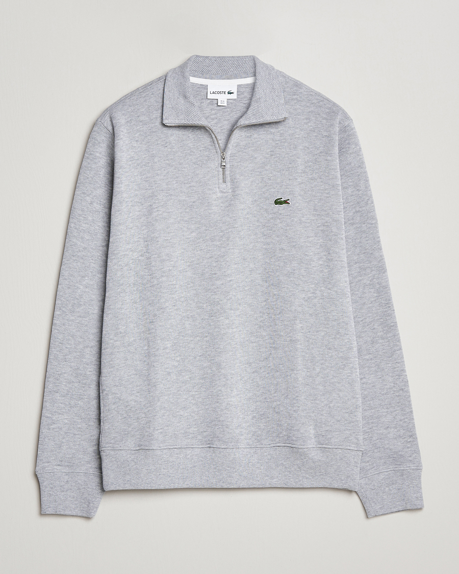 Heren | Truien | Lacoste | Rib Interlock Half Zip Silver Chine