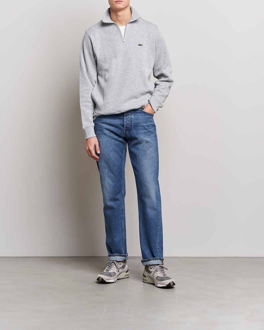 Heren | Truien | Lacoste | Rib Interlock Half Zip Silver Chine