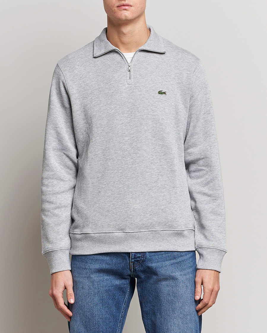 Heren | Half-zip | Lacoste | Rib Interlock Half Zip Silver Chine