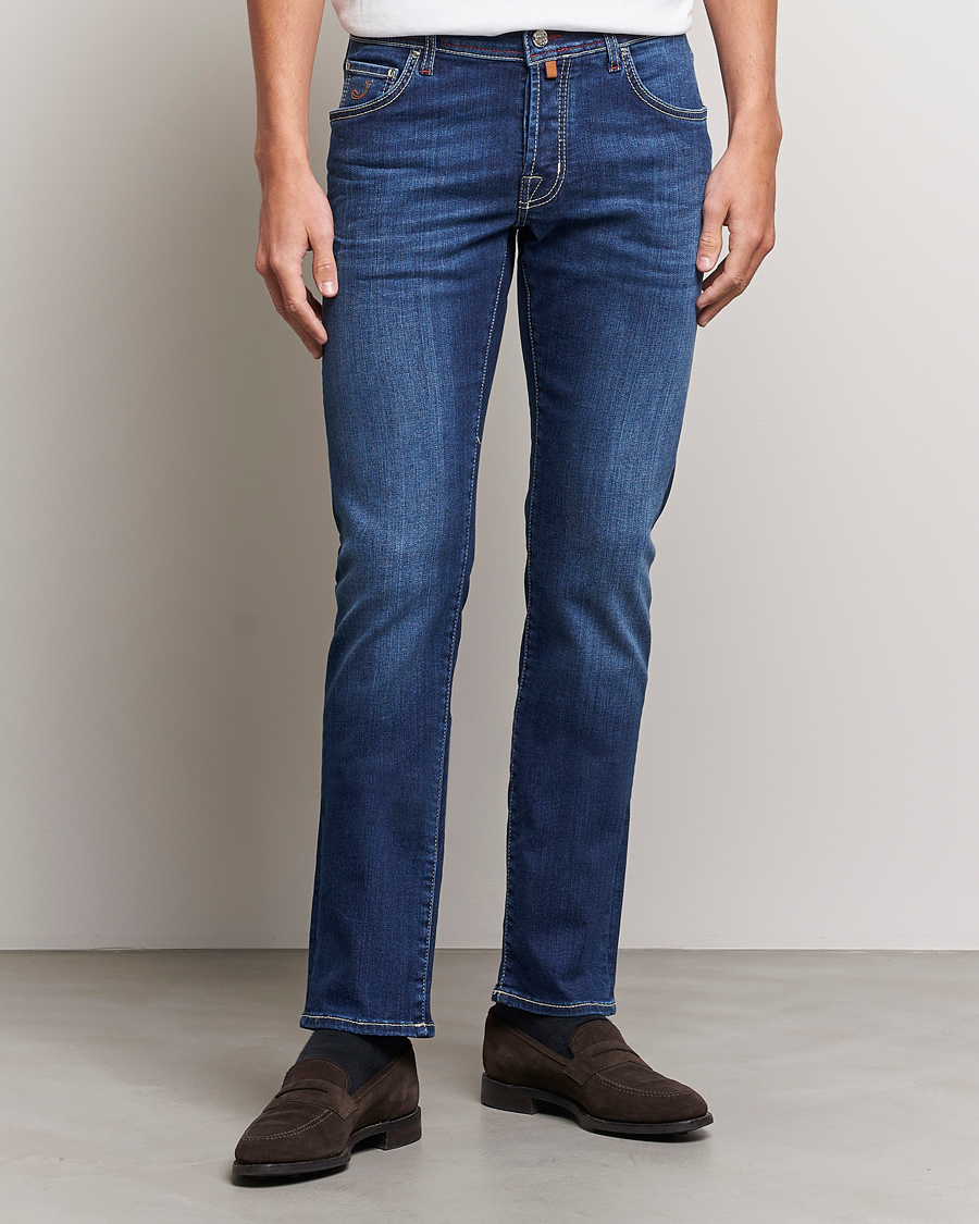 Heren | Jeans | Jacob Cohën | Nick 622 Slim Fit Stretch Jeans Medium Dark