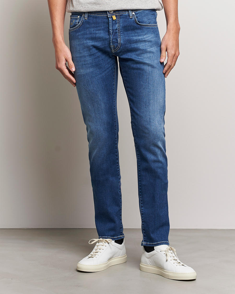 Heren | Jeans | Jacob Cohën | Nick 622 Slim Fit Stretch Jeans Stone Wash