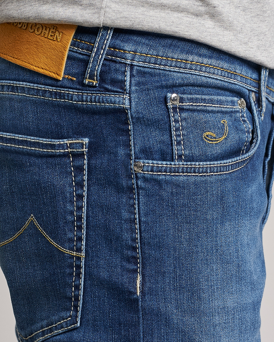 Heren | Jeans | Jacob Cohën | Nick 622 Slim Fit Stretch Jeans Stone Wash