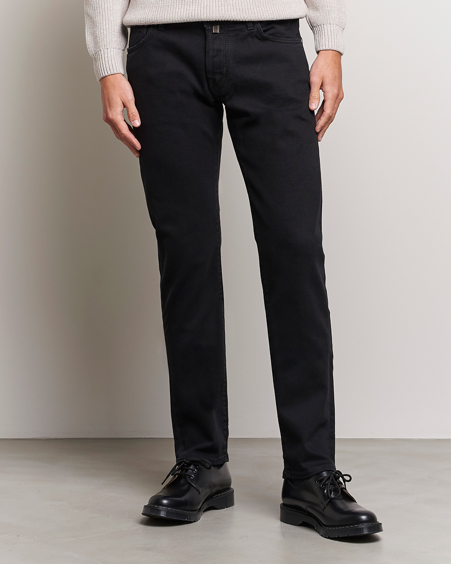 Heren | Zwarte jeans | Jacob Cohën | Nick 622 Slim Fit Stretch Jeans Black Dark Wash