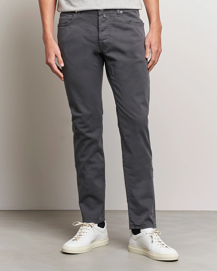 Heren | Casual broeken | Jacob Cohën | Bard Garment Dyed Gabardine Trousers Grey