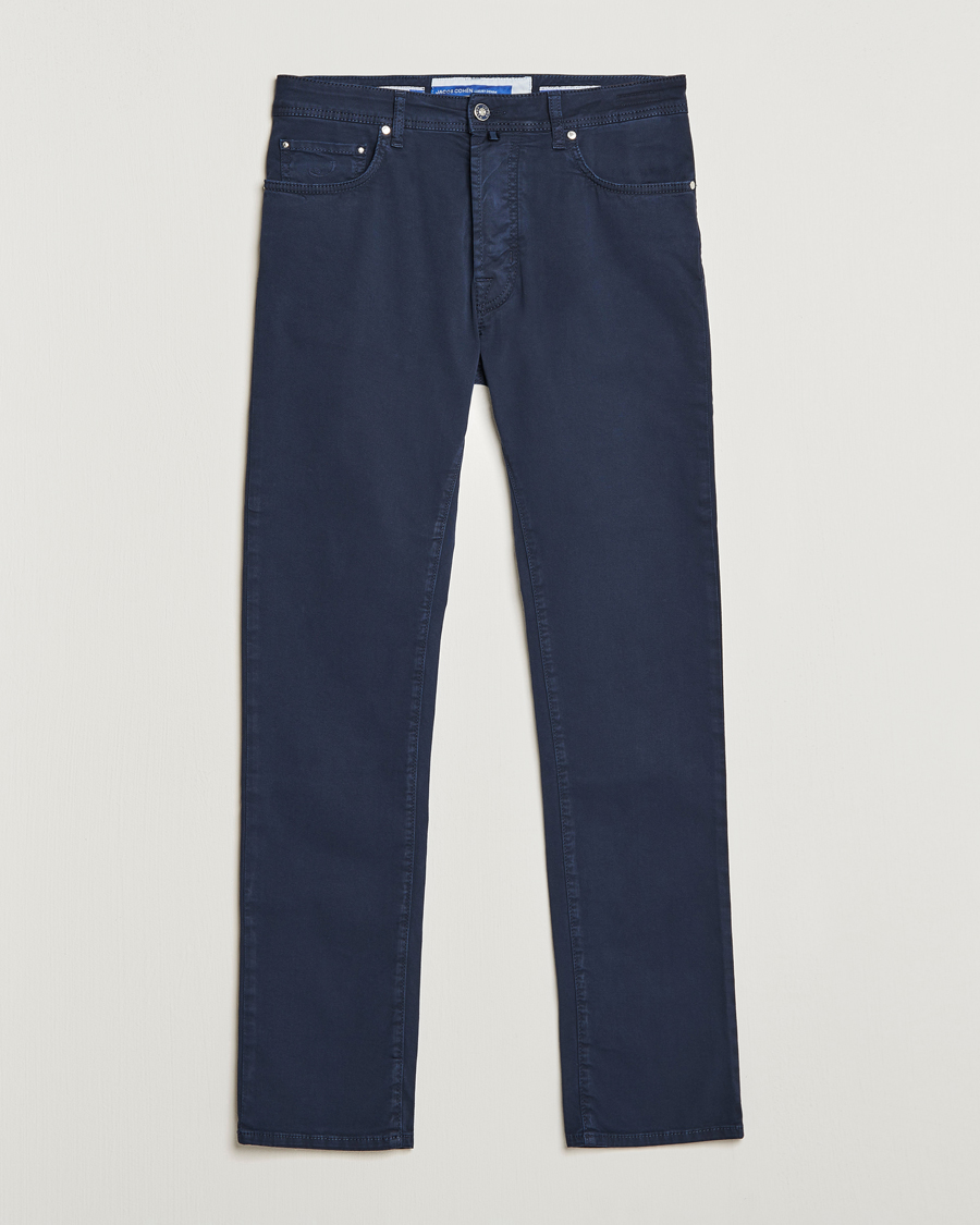 Heren | Broeken | Jacob Cohën | Bard Garment Dyed Gabardine Trousers Navy