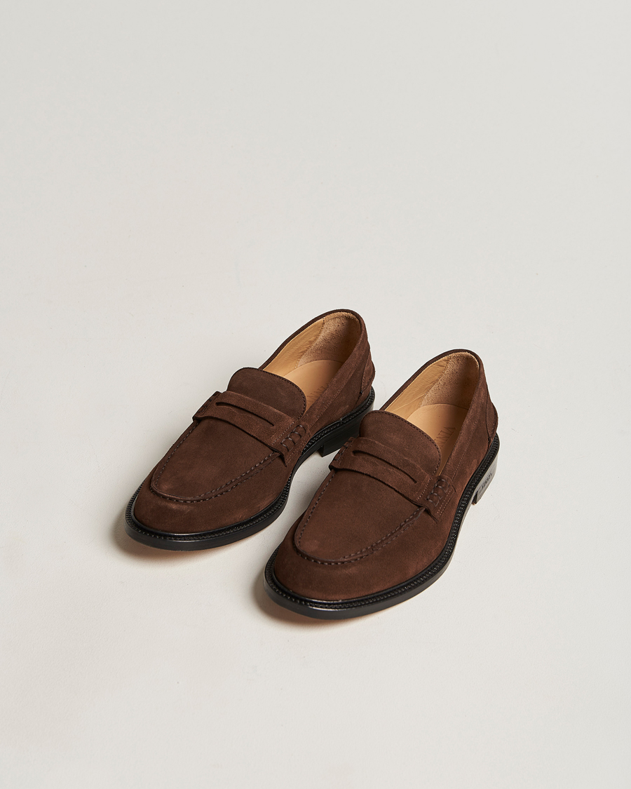 Heren | VINNY's Townee Penny Loafer Dark Brown Suede | VINNY's | Townee Penny Loafer Dark Brown Suede