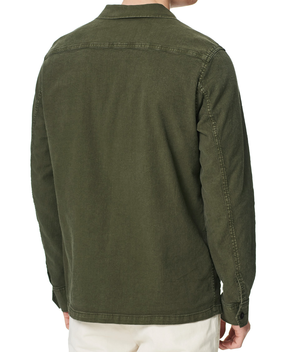 Heren | Overhemden | Oscar Jacobson | Linen Safari Shirt Jacket Olive