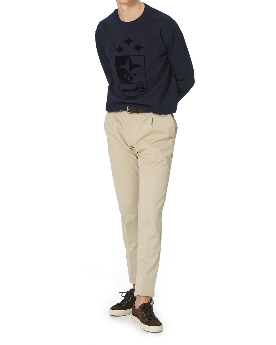 Heren | Truien | Oscar Jacobson | Large Shield Cotton Sweatshirt Blue