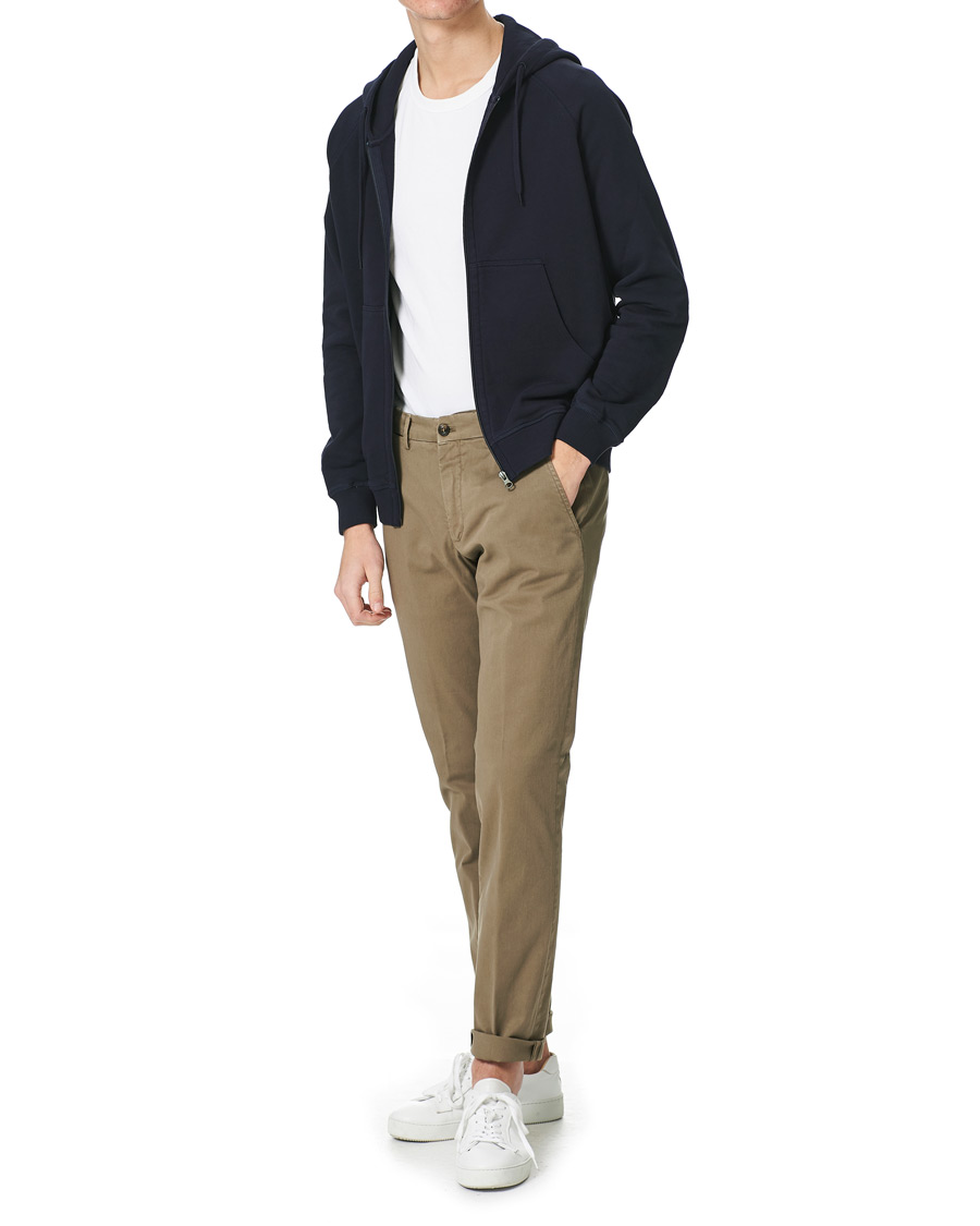 Heren | Truien | Oscar Jacobson | Olof Full Zip Cotton Hood Navy