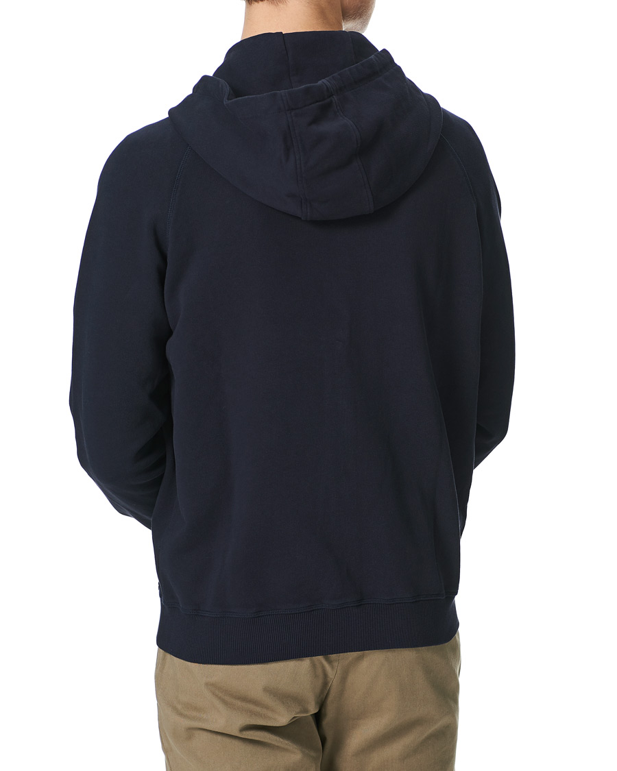 Heren | Truien | Oscar Jacobson | Olof Full Zip Cotton Hood Navy