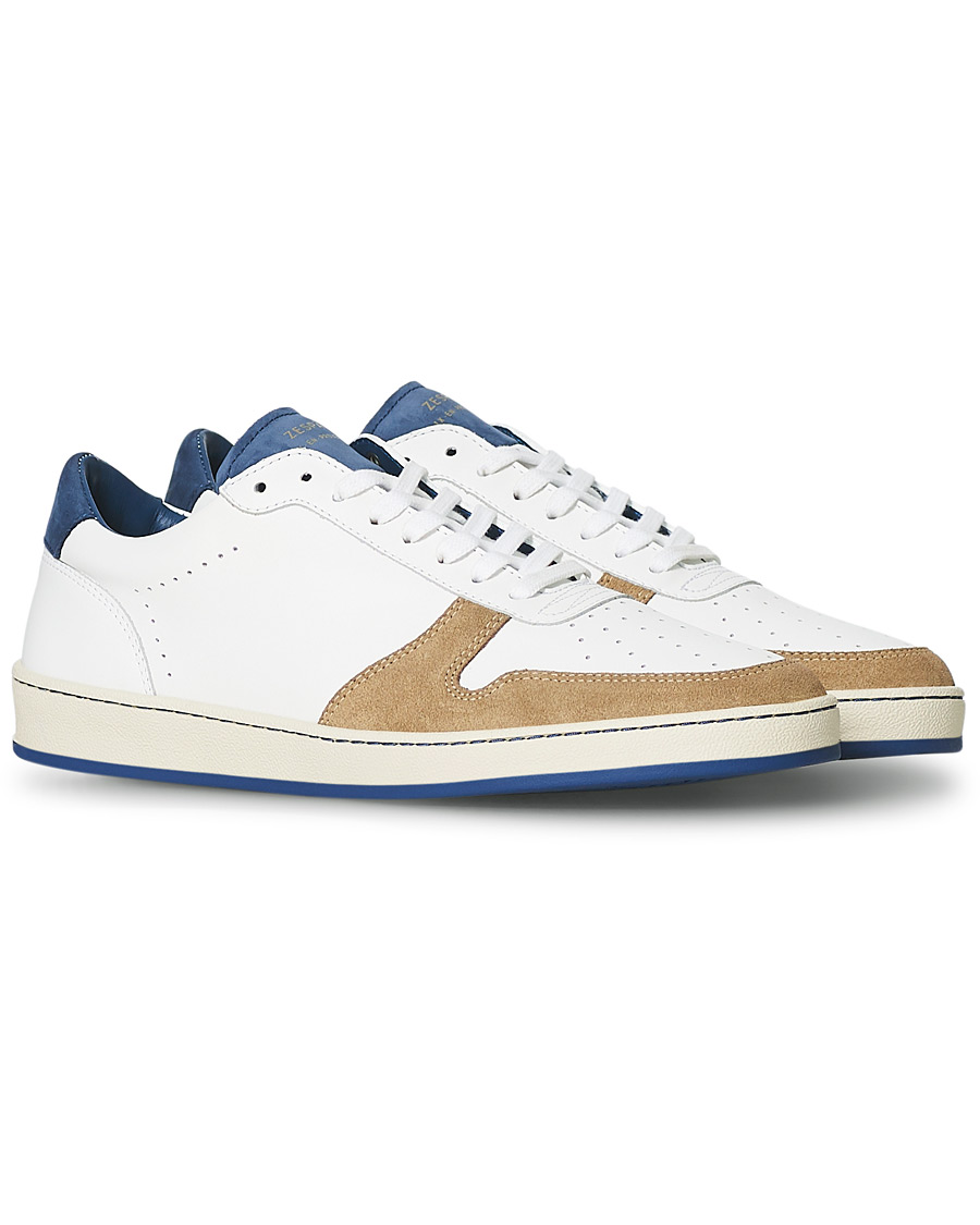 Heren | Zespà ZSP23 Nappa/Suede Sneakers Bleu Ming/Savane | Zespà | ZSP23 Nappa/Suede Sneakers Bleu Ming/Savane
