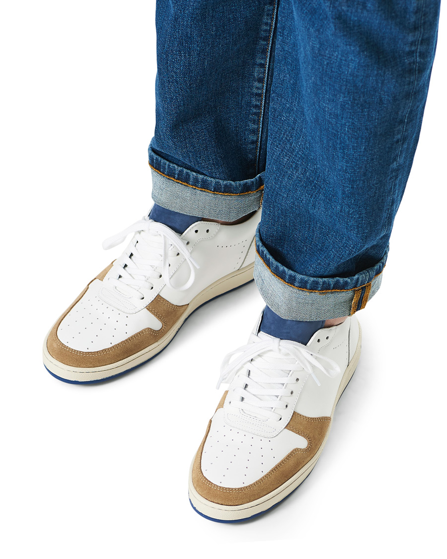 Heren | Zespà ZSP23 Nappa/Suede Sneakers Bleu Ming/Savane | Zespà | ZSP23 Nappa/Suede Sneakers Bleu Ming/Savane