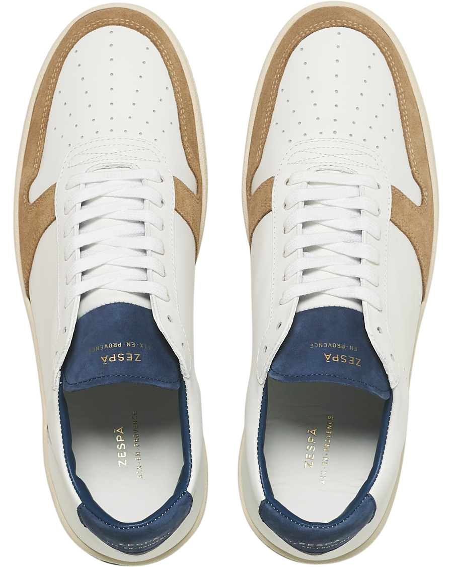 Heren | Zespà ZSP23 Nappa/Suede Sneakers Bleu Ming/Savane | Zespà | ZSP23 Nappa/Suede Sneakers Bleu Ming/Savane
