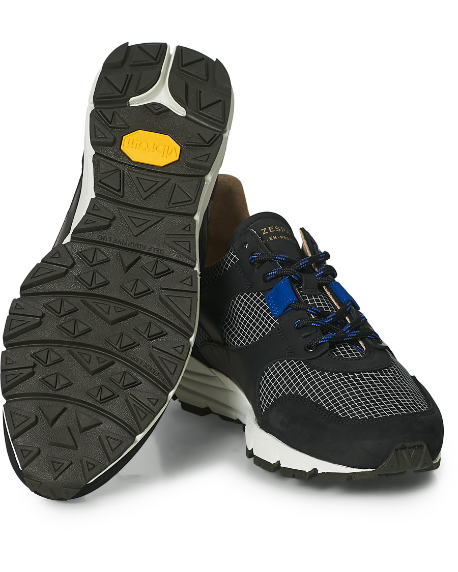 Heren | Zespà ZSP Trail Textile Ripstop Sneaker Black/Outremer | Zespà | ZSP Trail Textile Ripstop Sneaker Black/Outremer