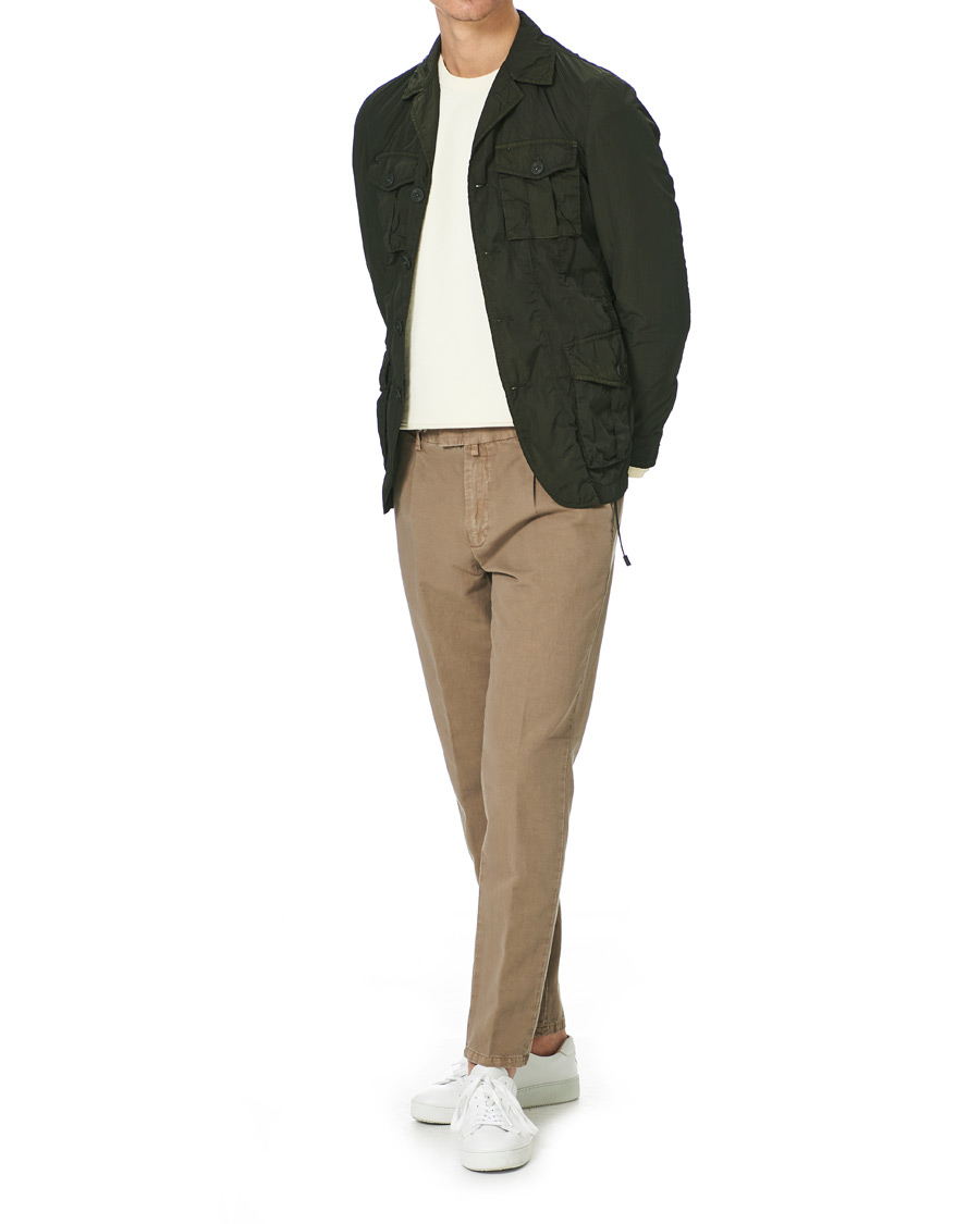 Heren | Broeken | Briglia 1949 | Easy Fit Pleated Linen Trousers Taupe