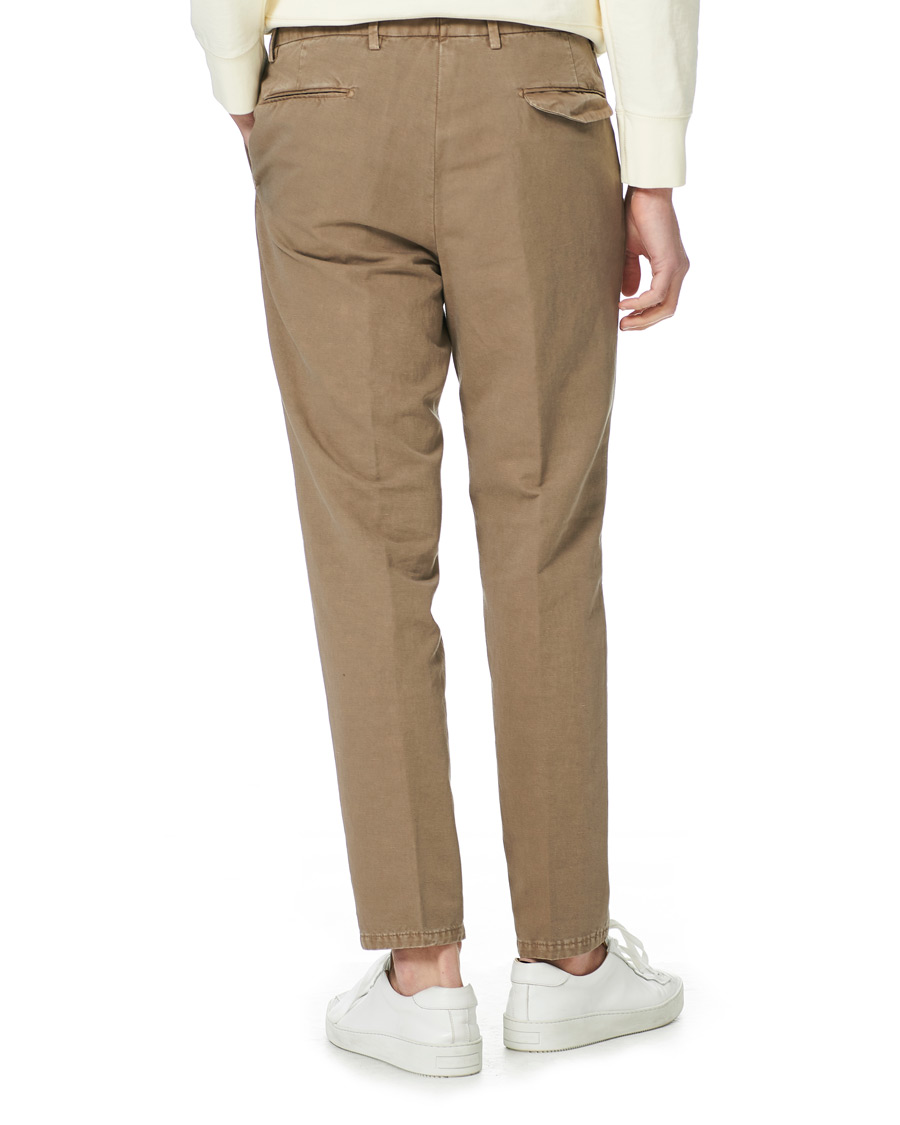 Heren | Broeken | Briglia 1949 | Easy Fit Pleated Linen Trousers Taupe