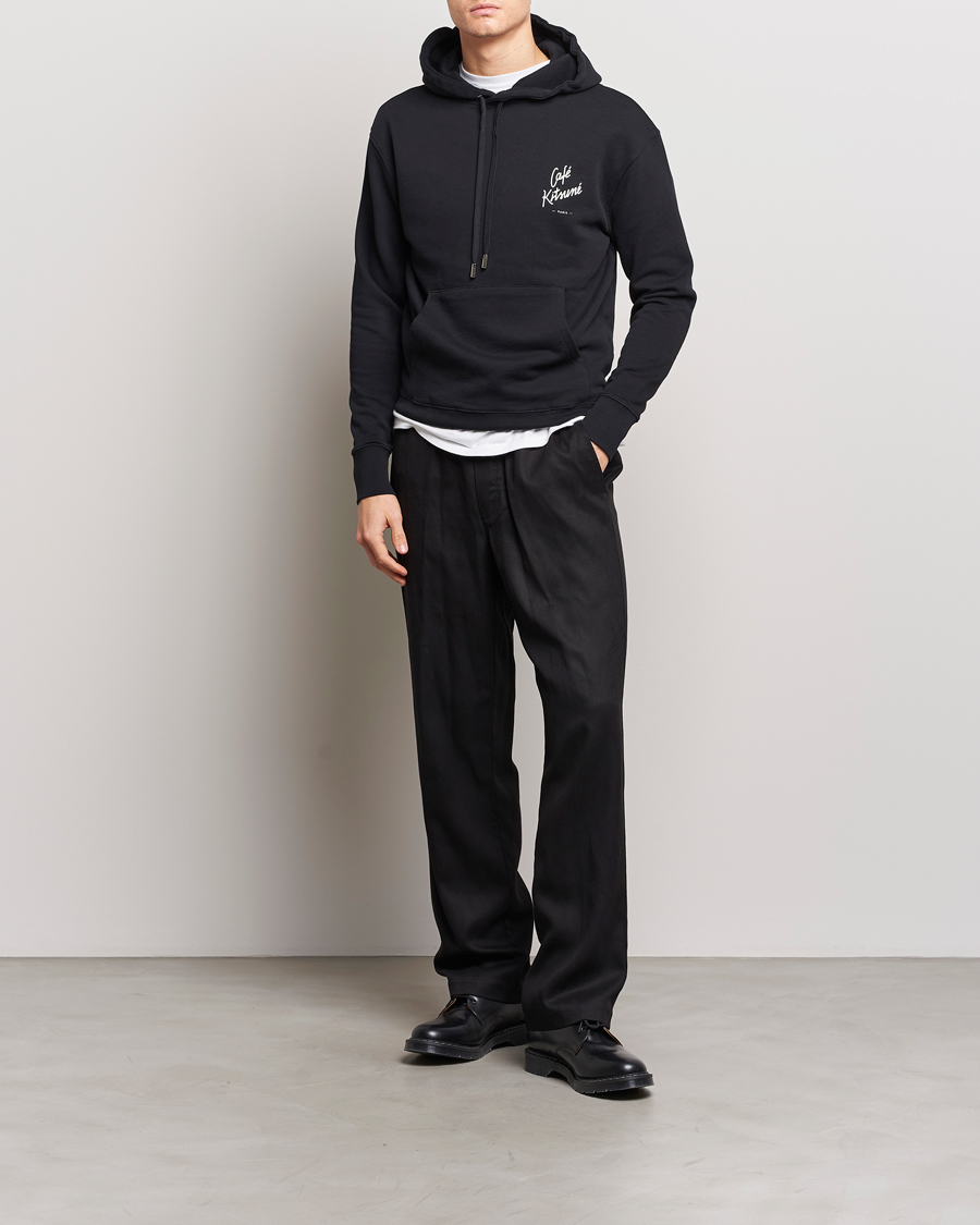 Heren | Truien | Café Kitsuné | Crew Hoodie Black