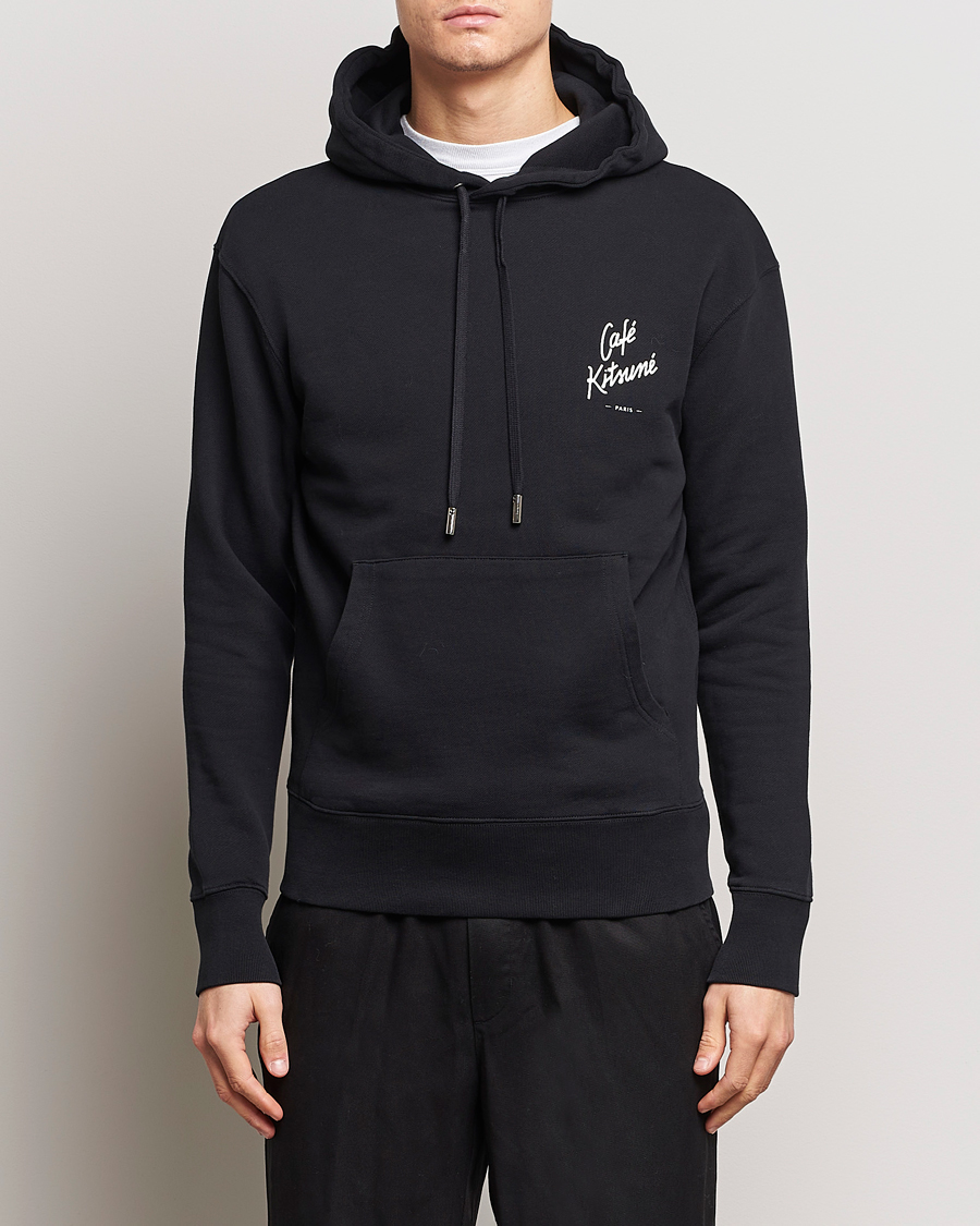 Heren | Truien | Café Kitsuné | Crew Hoodie Black