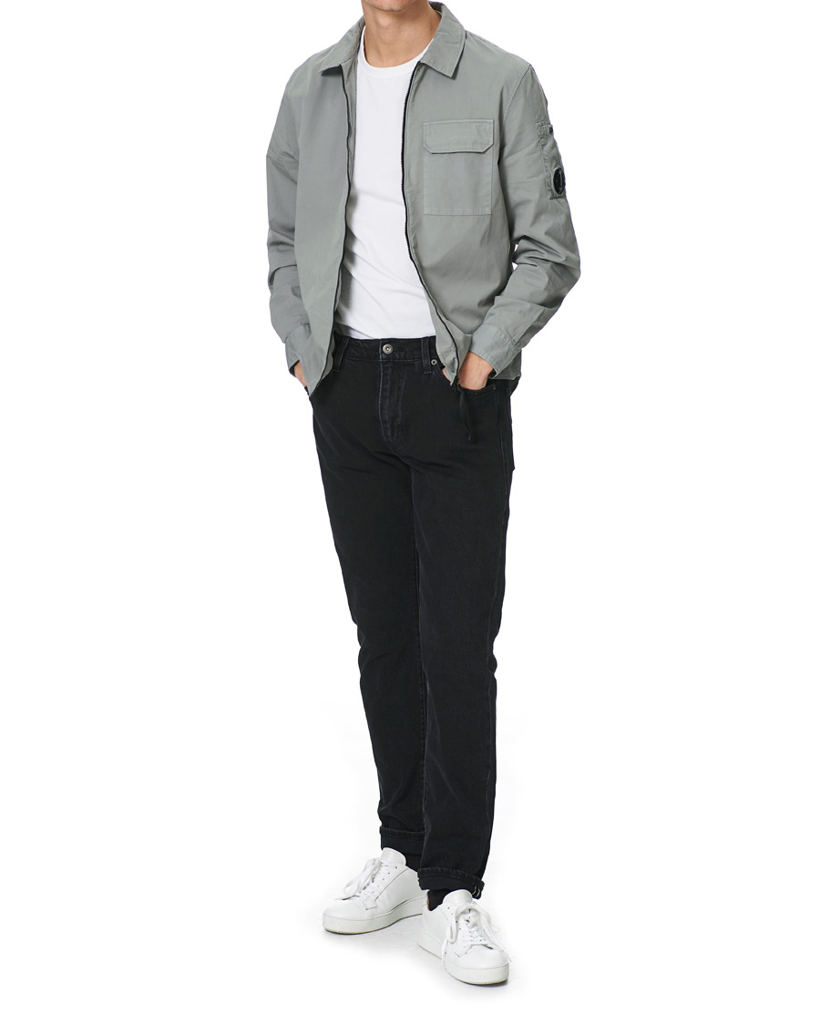 Heren | Overhemden | C.P. Company | Garment Dyed Gabardine Zip Shirt Jacket Light Grey