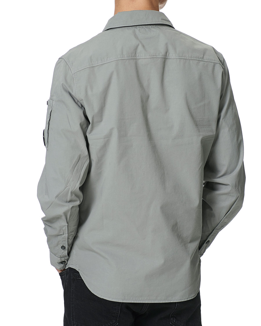 Heren | Overhemden | C.P. Company | Garment Dyed Gabardine Zip Shirt Jacket Light Grey