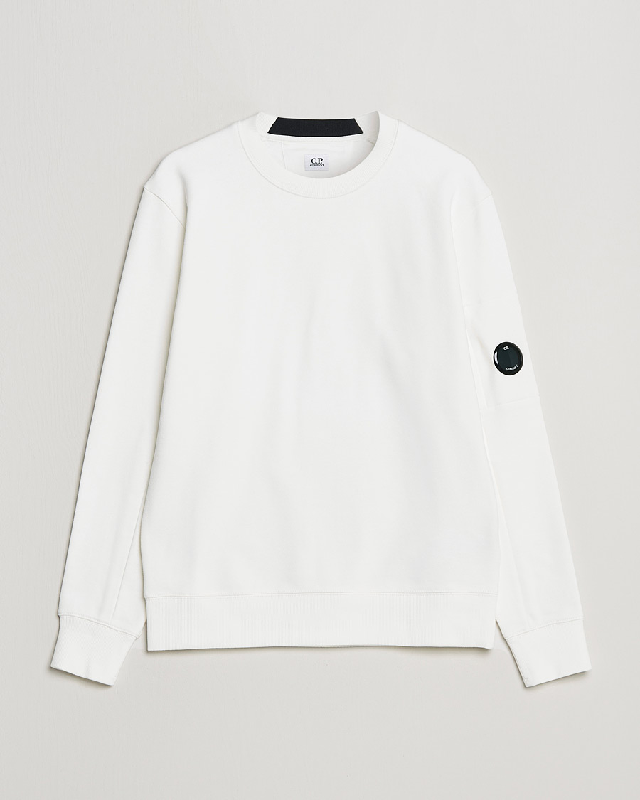 Heren | Truien | C.P. Company | Diagonal Raised Fleece Lens Sweatshirt White