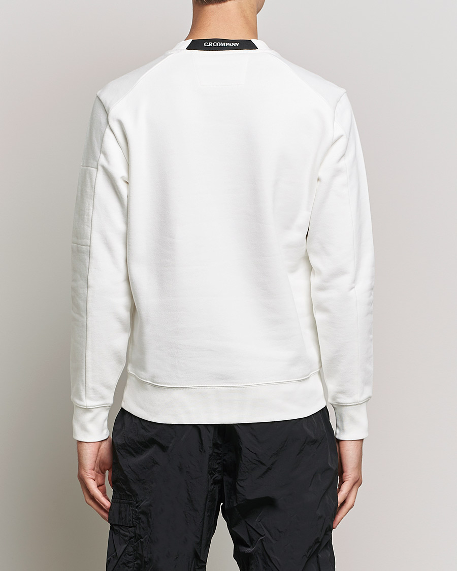 Heren | Truien | C.P. Company | Diagonal Raised Fleece Lens Sweatshirt White