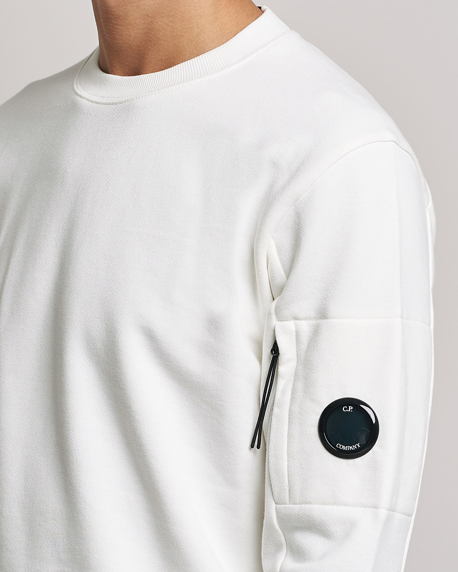 Heren | Truien | C.P. Company | Diagonal Raised Fleece Lens Sweatshirt White