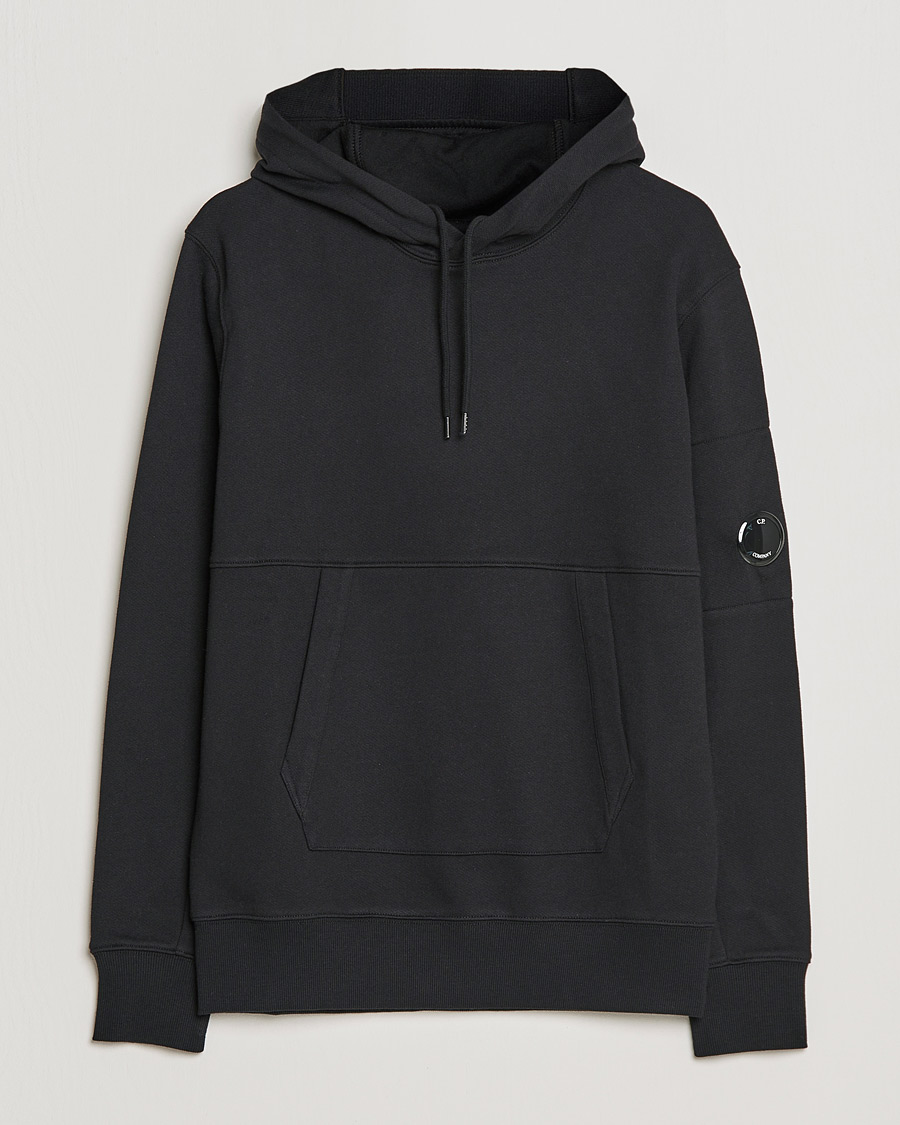 Heren | Truien | C.P. Company | Diagonal Raised Fleece Hooded Lens Sweatshirt Black