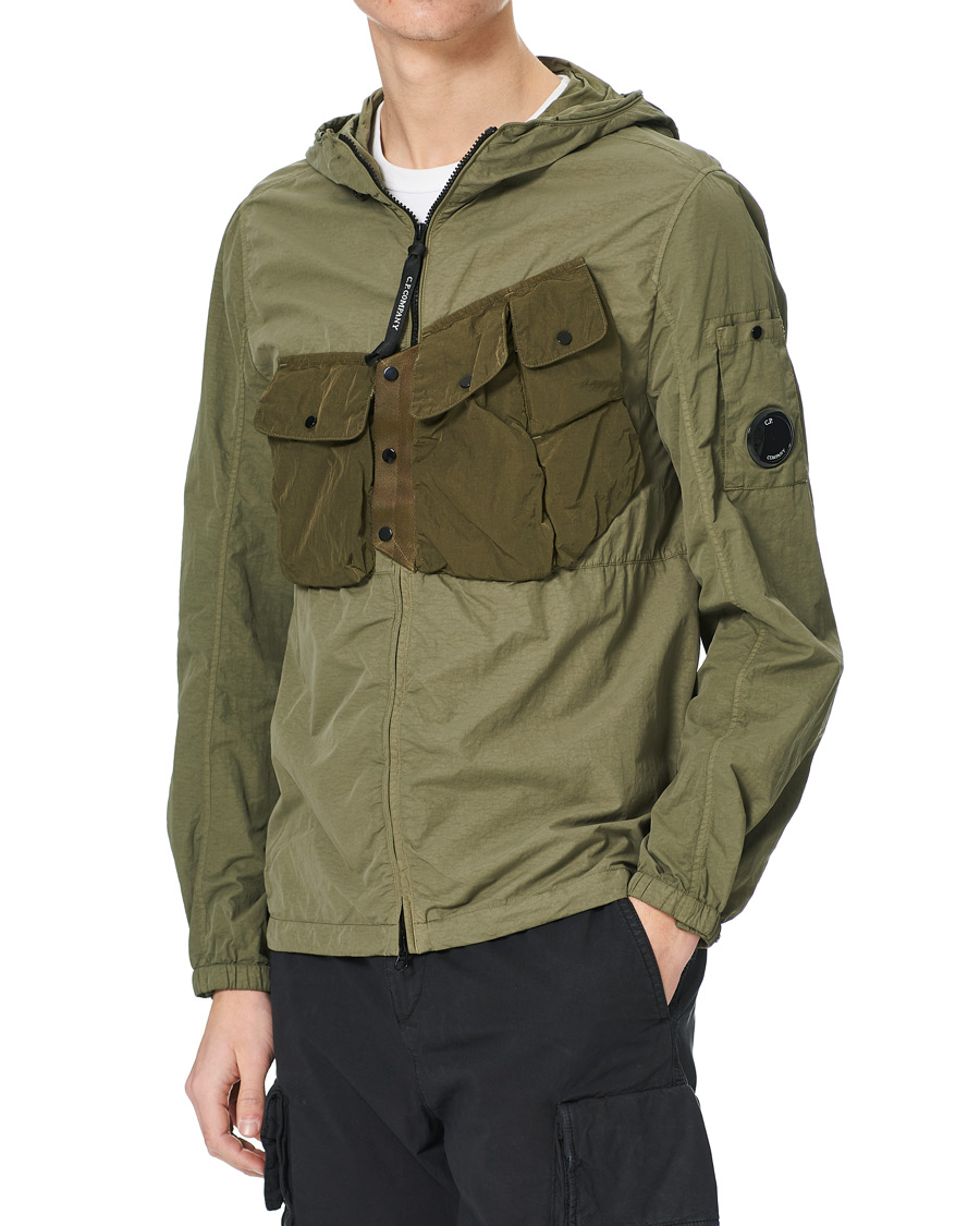 Heren | Jassen | C.P. Company | Flatt Nylon Hooded Zip Jacket Olive