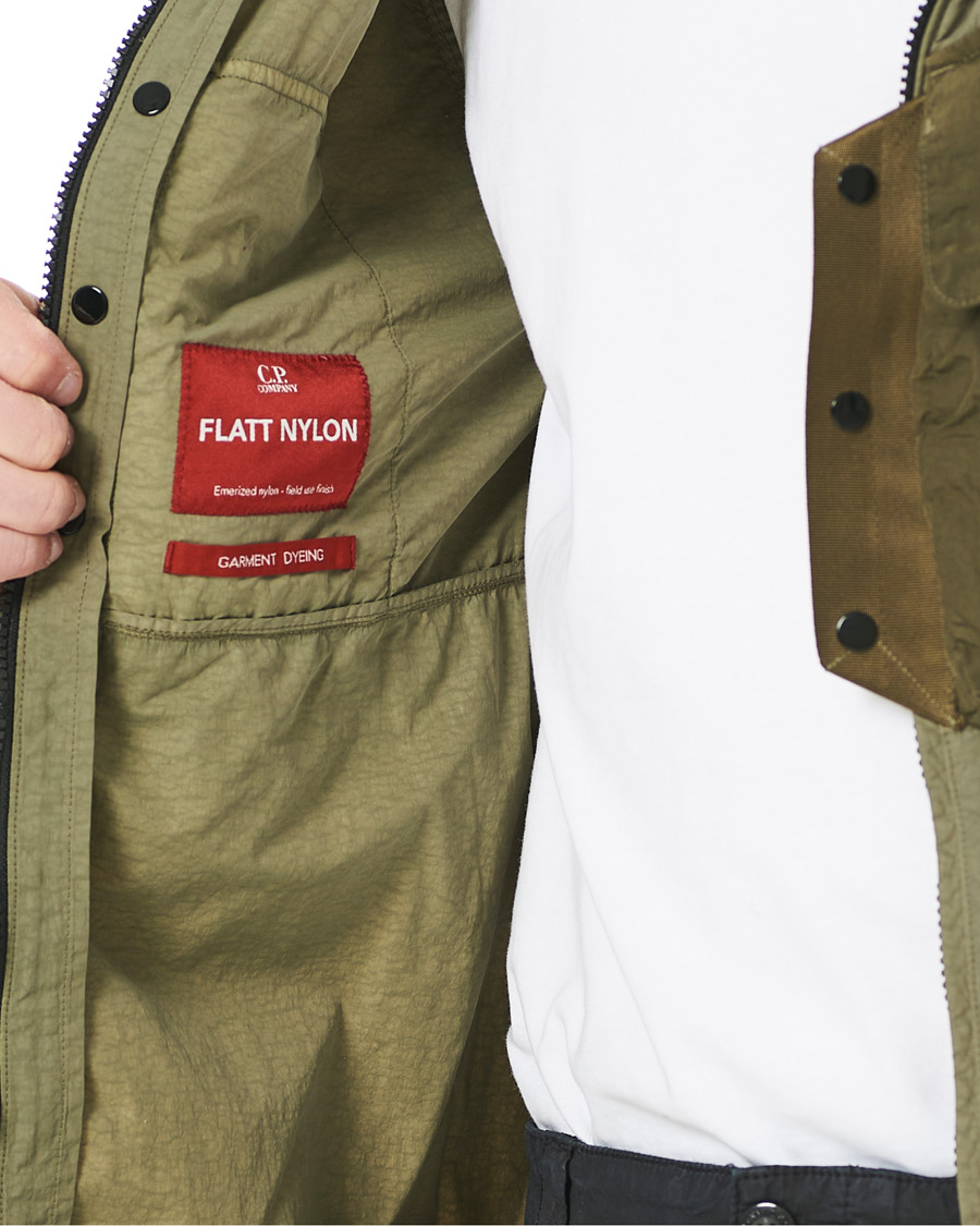 Heren | Jassen | C.P. Company | Flatt Nylon Hooded Zip Jacket Olive