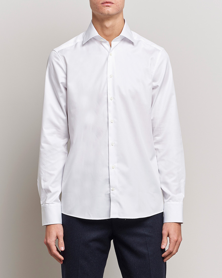 Heren | Overhemden | Stenströms | Slimline Cut Away Shirt White