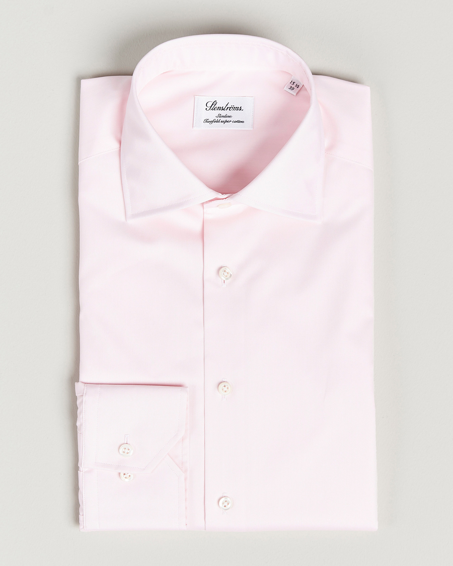 Heren | Overhemden | Stenströms | Slimline Cut Away Shirt Pink
