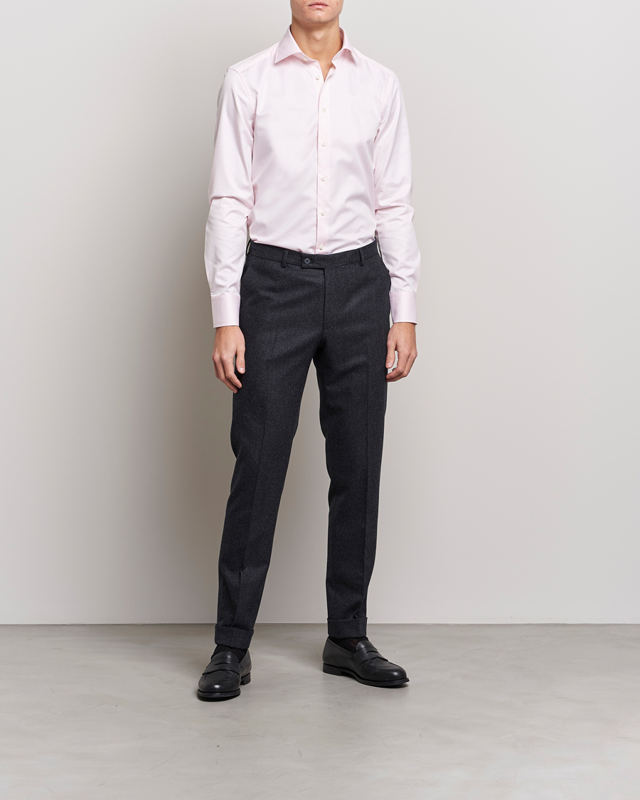 Heren | Zakelijke overhemden | Stenströms | Slimline Cut Away Shirt Pink