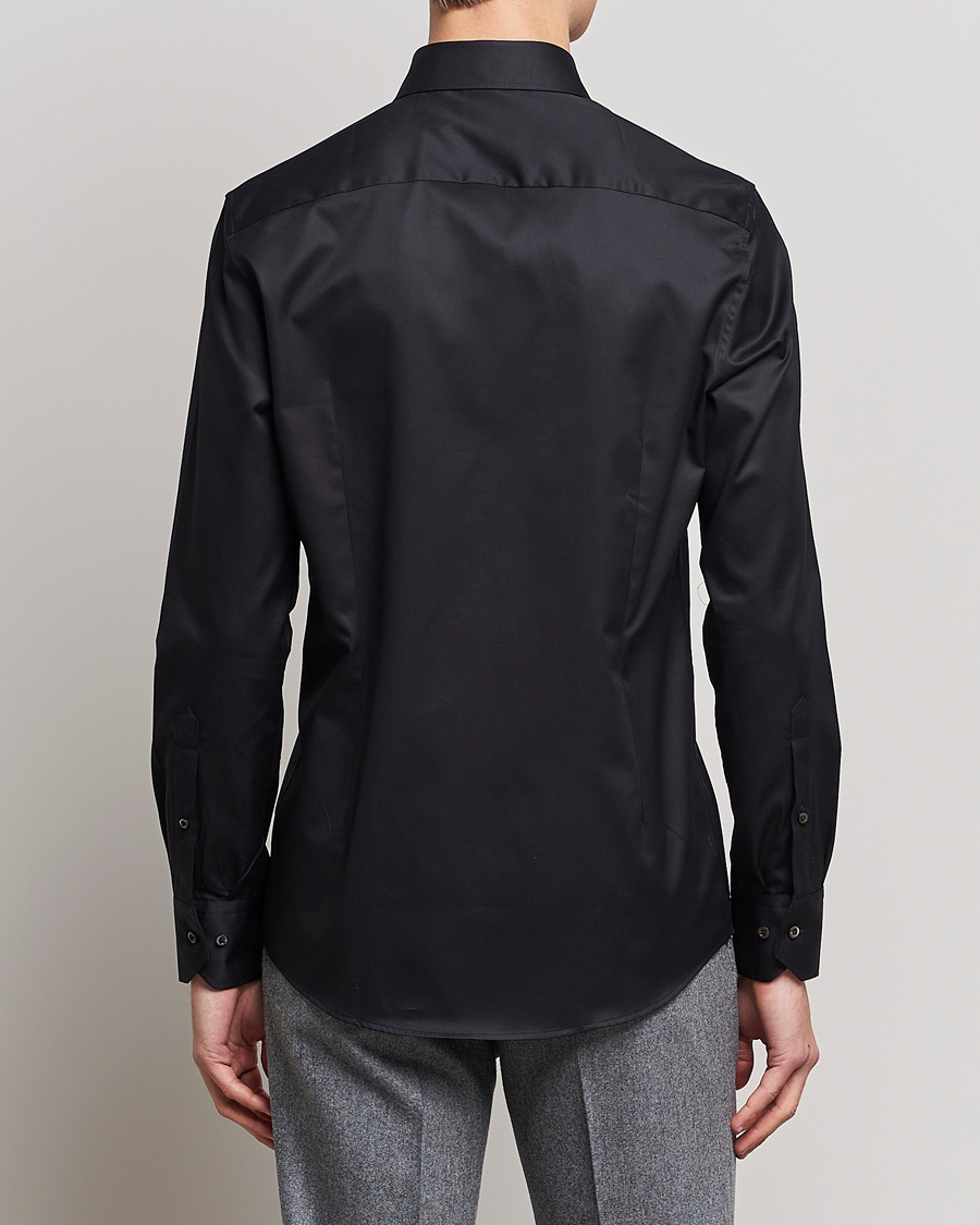 Heren | Overhemden | Stenströms | Slimline Cut Away Shirt Black
